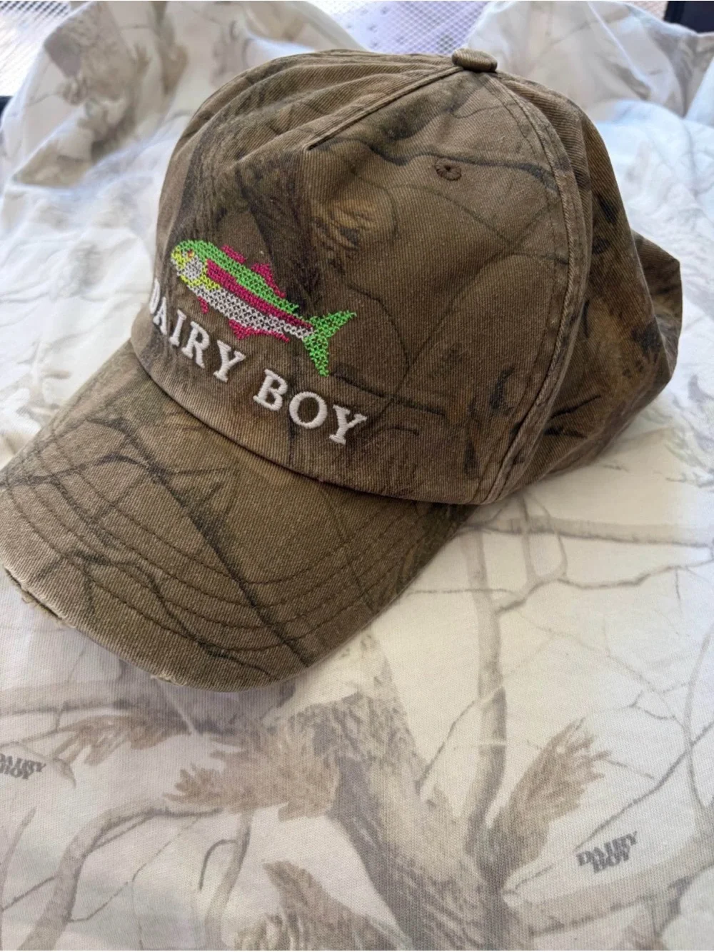 Dairy Boy Neon Fish Fish Trucker Hat - NEW